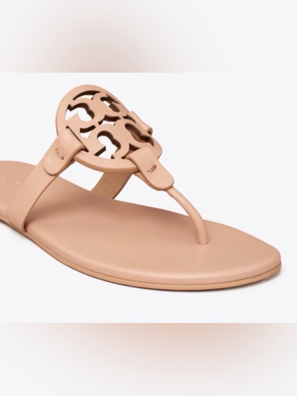 Tory Burch Miller Soft Leather Thong Sandal Light Pink Color